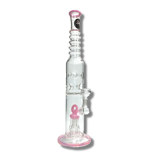 Billy Mate Dual Jelly and Honeycomb Disc Perc Bong 43cm Pink - The Bong Baron