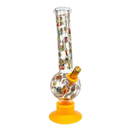 Billy Mate Glow In Dark Trippy Mushroom Bubble Bong 29cm - The Bong Baron