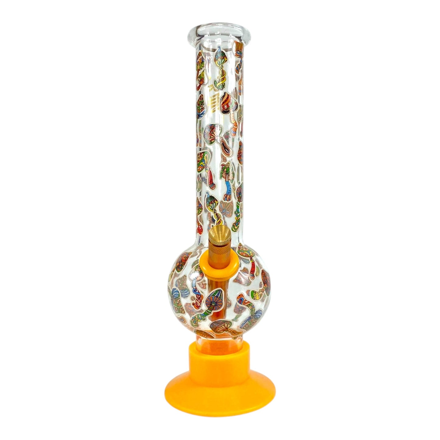 Billy Mate Glow In Dark Trippy Mushroom Bubble Bong 29cm - The Bong Baron