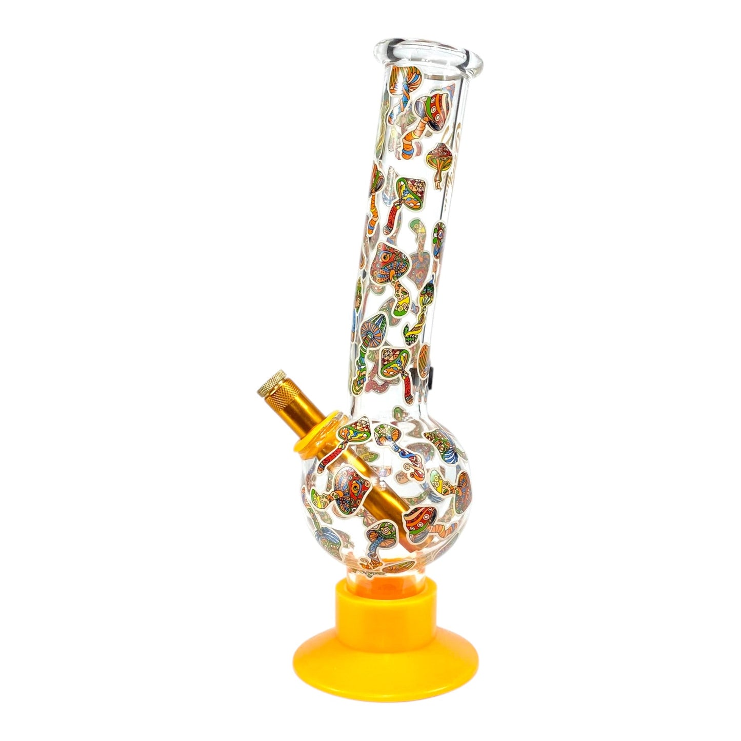 Billy Mate Glow In Dark Trippy Mushroom Bubble Bong 29cm - The Bong Baron