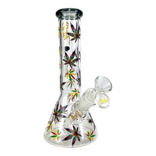Billy Mate Rainbow Leaf Beaker Bong 23cm - The Bong Baron