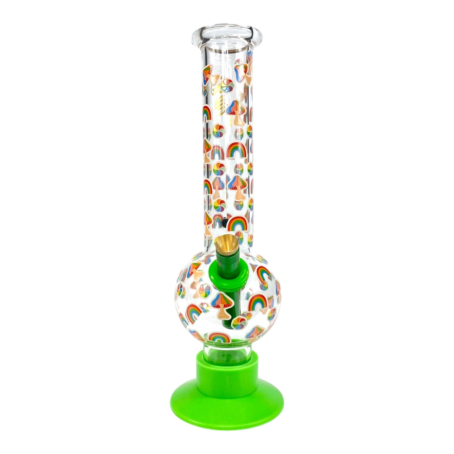 Billy Mate Rainbow Mushrooms Bubble Bong 29cm - The Bong Baron