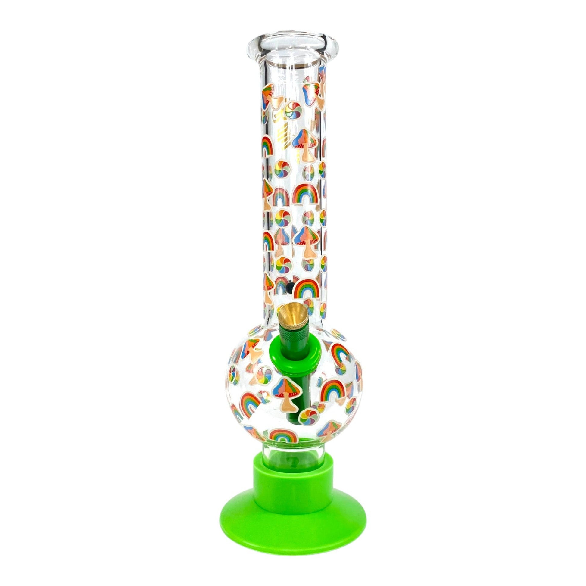 Billy Mate Rainbow Mushrooms Bubble Bong 29cm - The Bong Baron