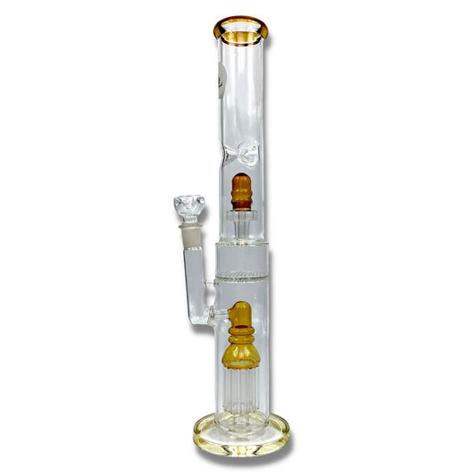 Billy Mate Triple Perc Straight Shooter Bong 45cm Amber - The Bong Baron