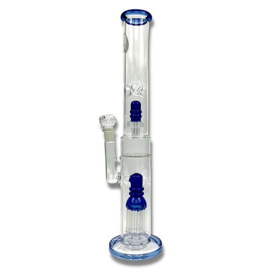 Billy Mate Triple Perc Straight Shooter Bong 45cm Blue - The Bong Baron