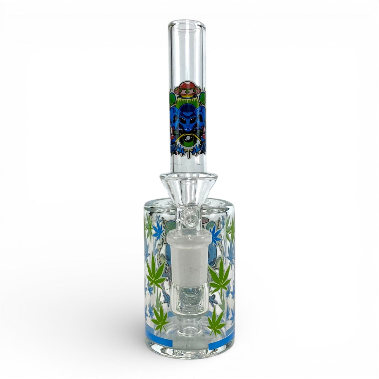 Blue Alien Glow in Dark Mini Barrel Bong 17cm - The Bong Baron