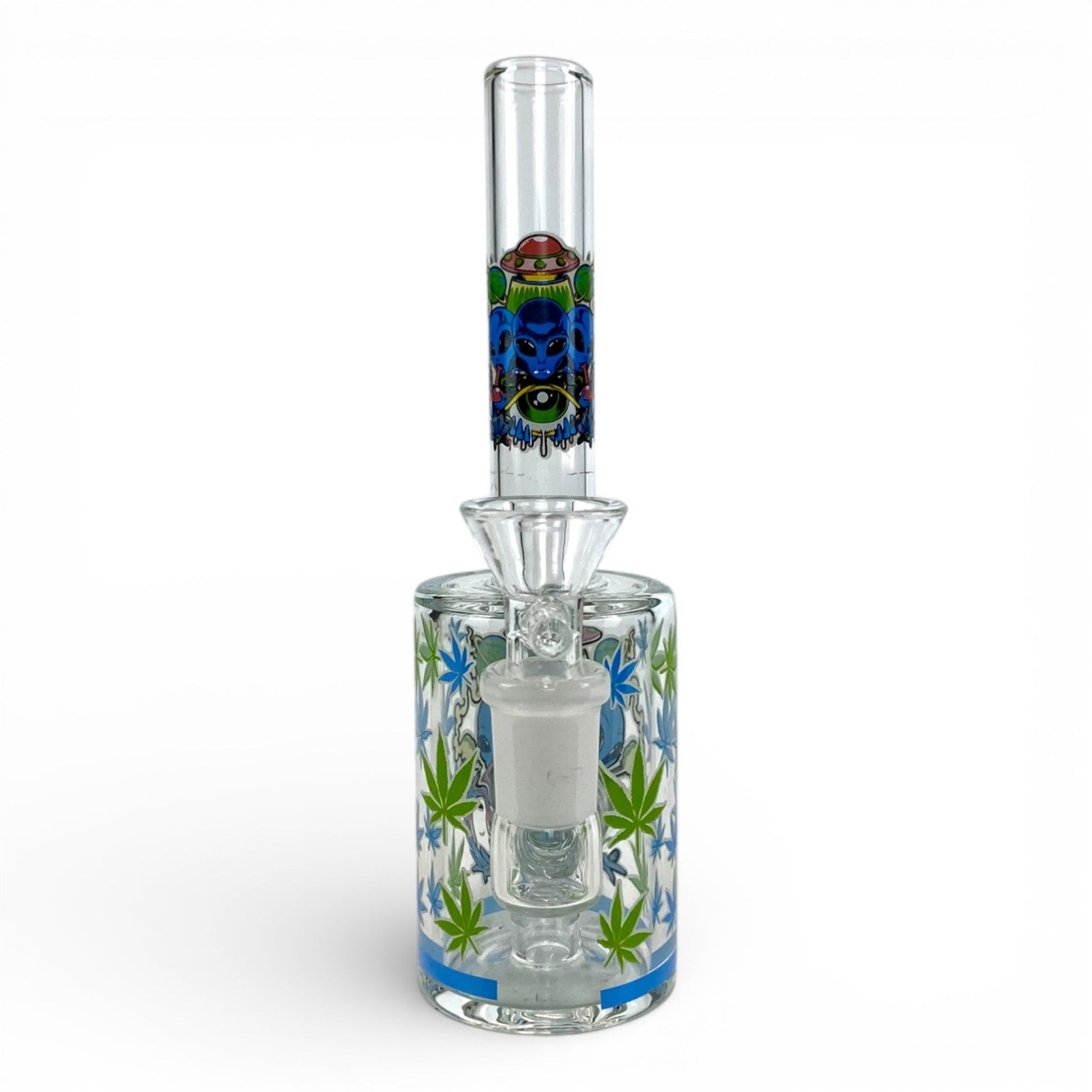 Blue Alien Glow in Dark Mini Barrel Bong 17cm - The Bong Baron