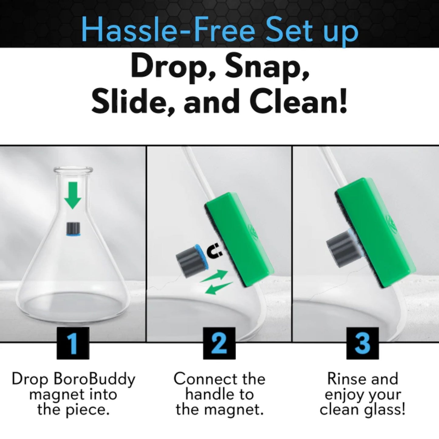 BoroBuddy™ Magnetic Glass Scrubber and Bong Cleaner Kits - The Bong Baron