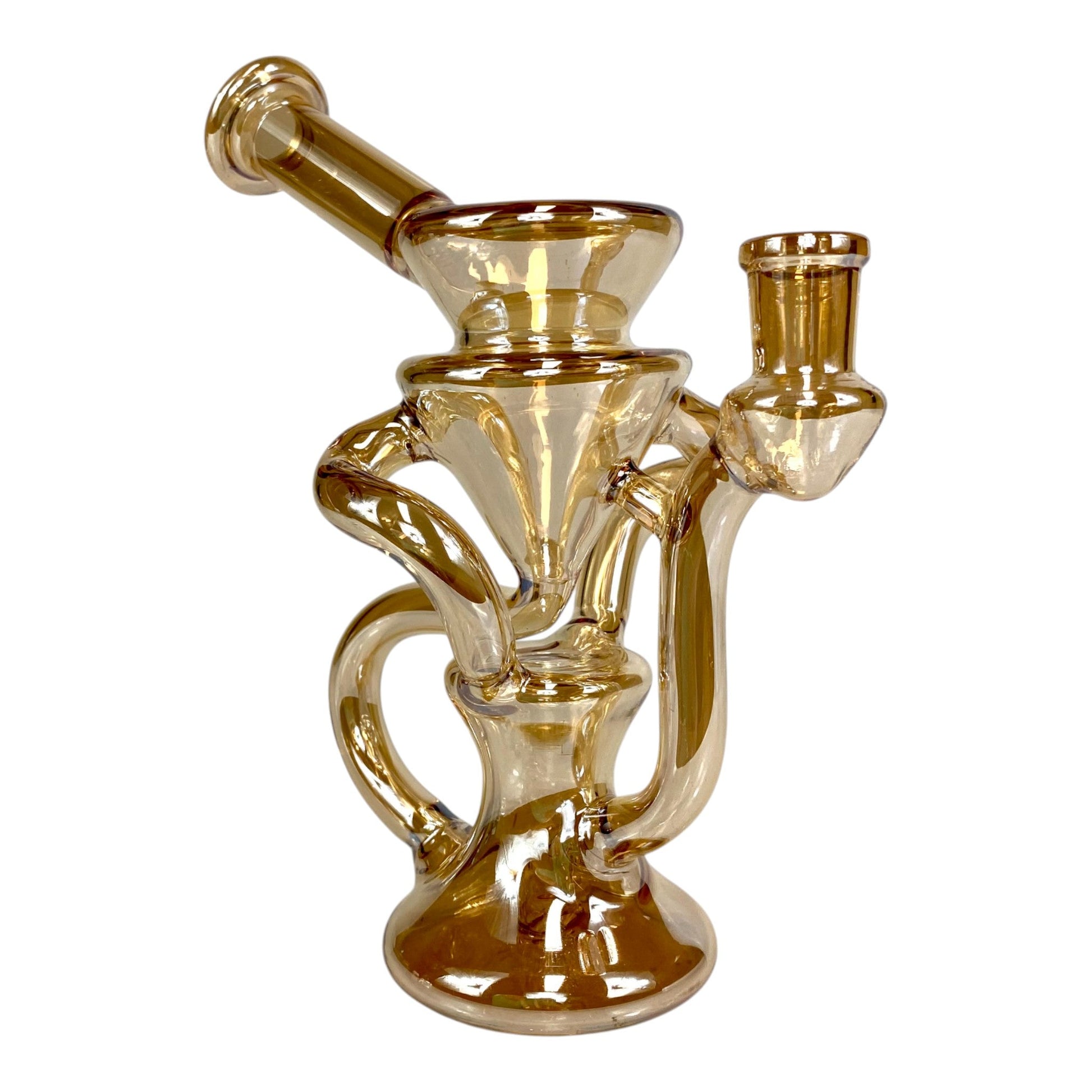 Bronze Holographic Glass Recycler Bong – 16cm - The Bong Baron