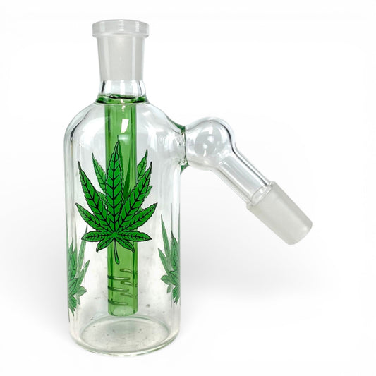 Cannabis Leaf Ash Catcher 14mm 45 Degree - The Bong Baron
