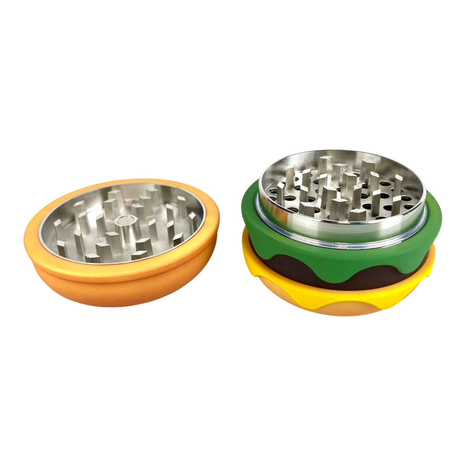 Cheeseburger Herb Grinder 63mm 4 Piece - The Bong Baron