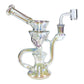 Clear Holographic Glass Recycler Bong 16cm - The Bong Baron