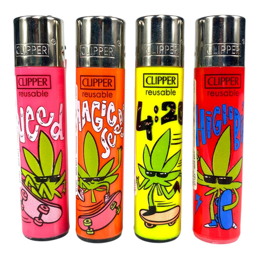 Clipper Skater Cannabis Lighters Large - The Bong Baron