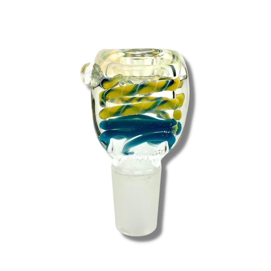 Coloured Swirl 18mm Male Glass Cone Piece - The Bong Baron