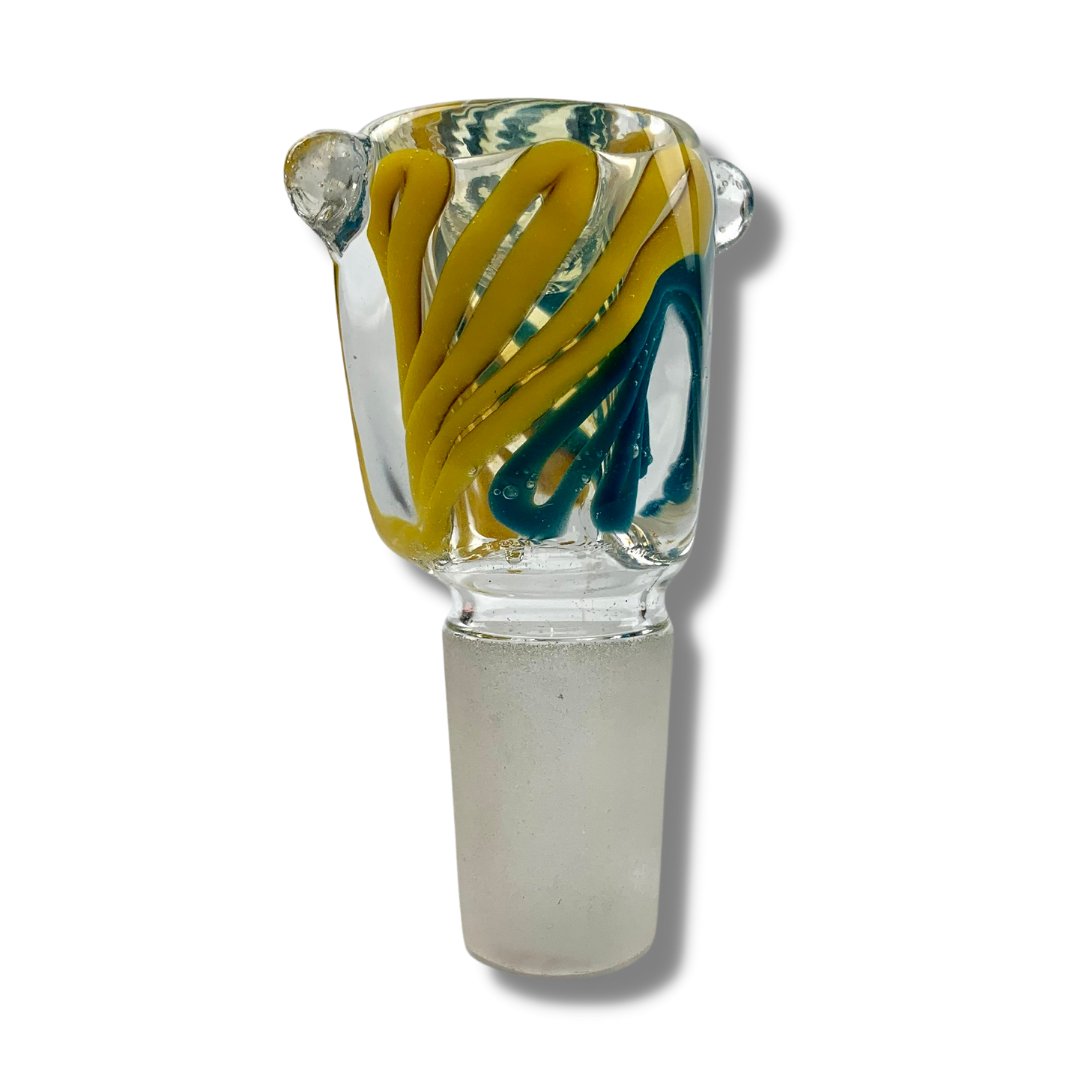 Coloured Swirl 18mm Male Glass Cone Piece - The Bong Baron