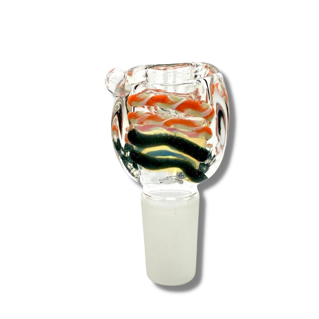 Coloured Swirl 18mm Male Glass Cone Piece - The Bong Baron