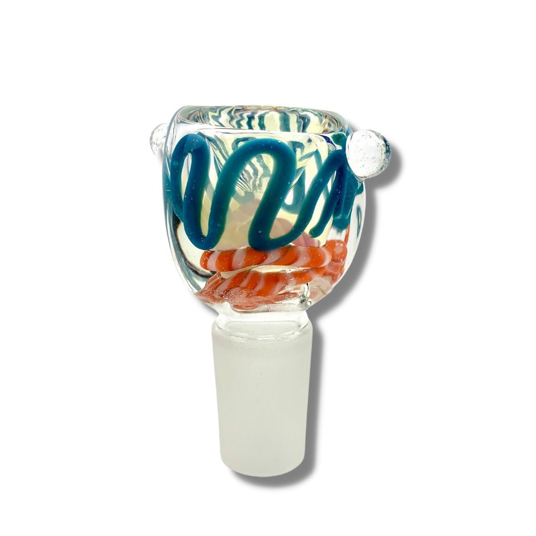 Coloured Swirl 18mm Male Glass Cone Piece - The Bong Baron