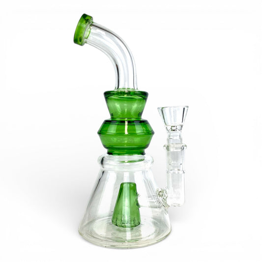Cone Perc Bong and Dab Rig 19cm Green - The Bong Baron