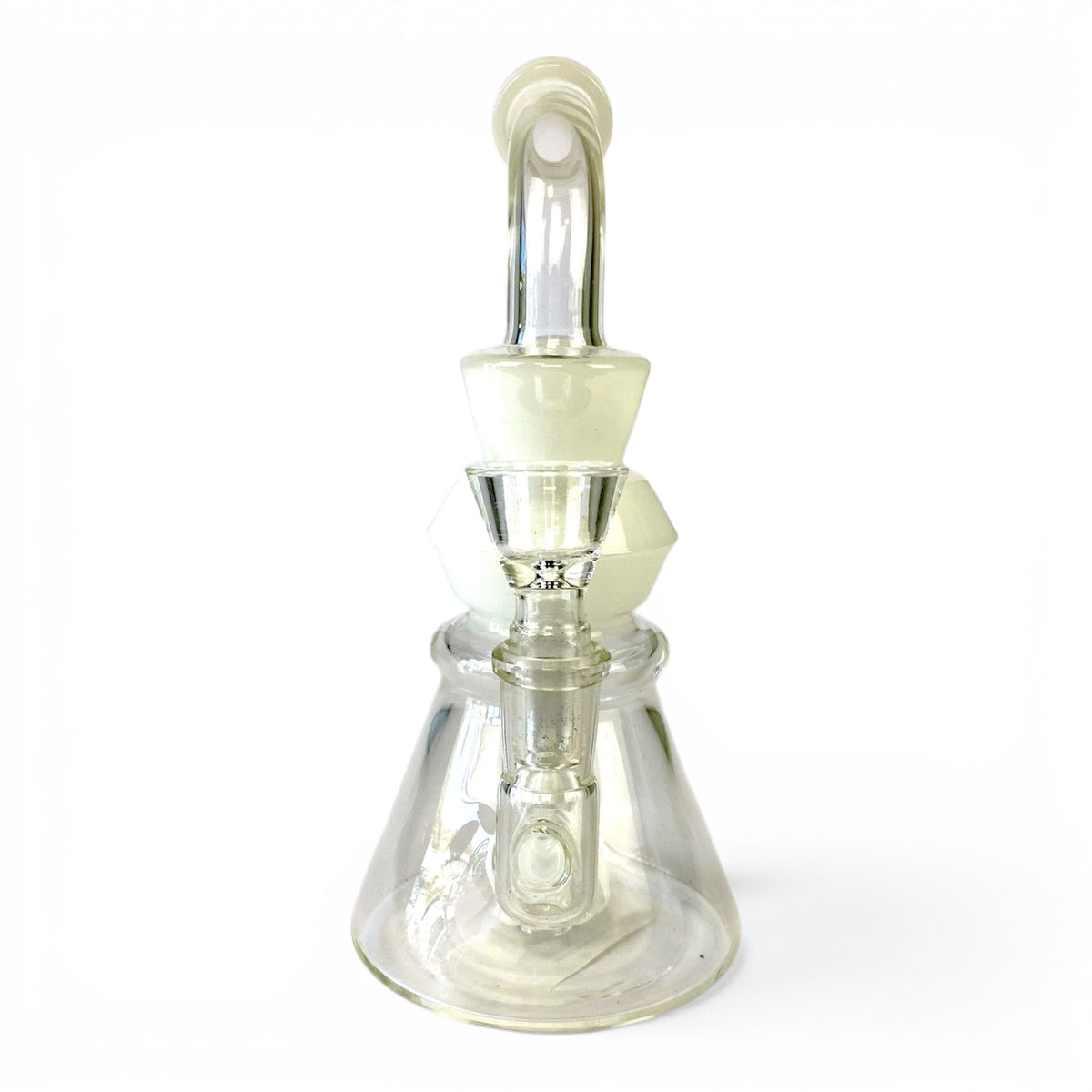 Cone Perc Bong and Dab Rig 19cm White - The Bong Baron