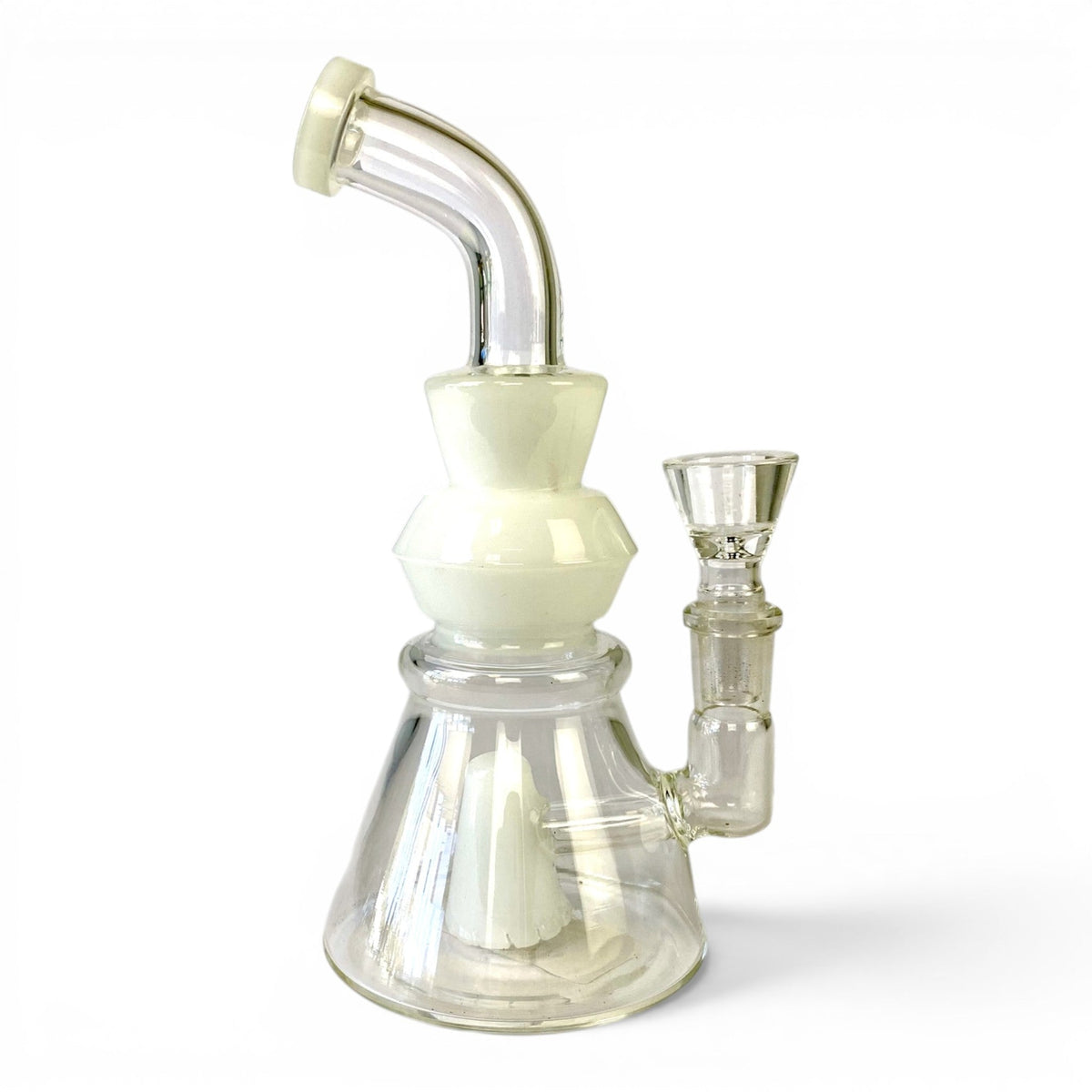 Cone Perc Bong and Dab Rig 19cm White - The Bong Baron