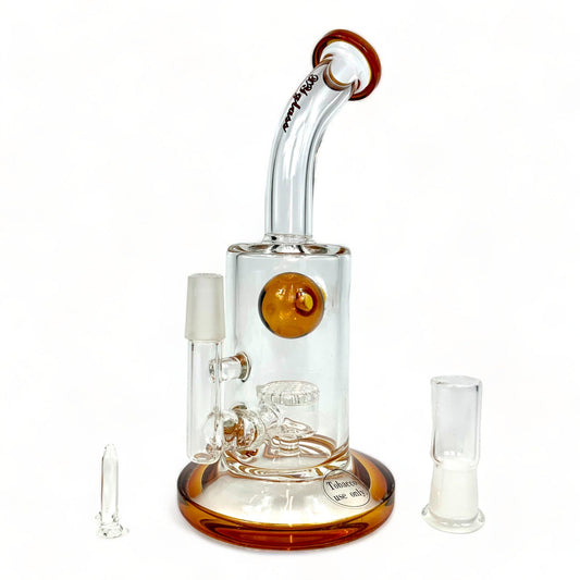 Dab Rig with Honeycomb Perc and Splash Guard 20cm - The Bong Baron