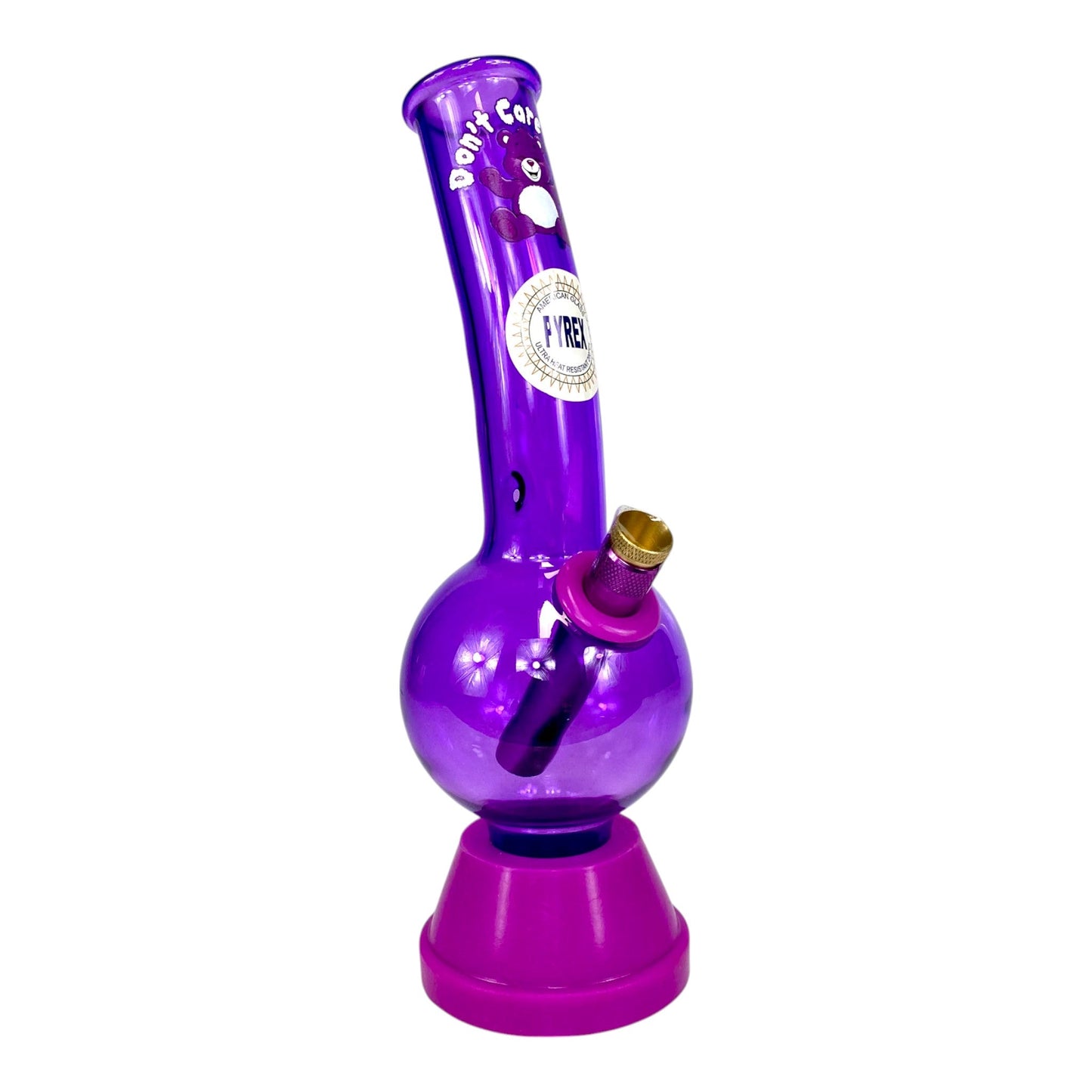 Don't Care Bare Bubble Bong 25cm Purple - The Bong Baron