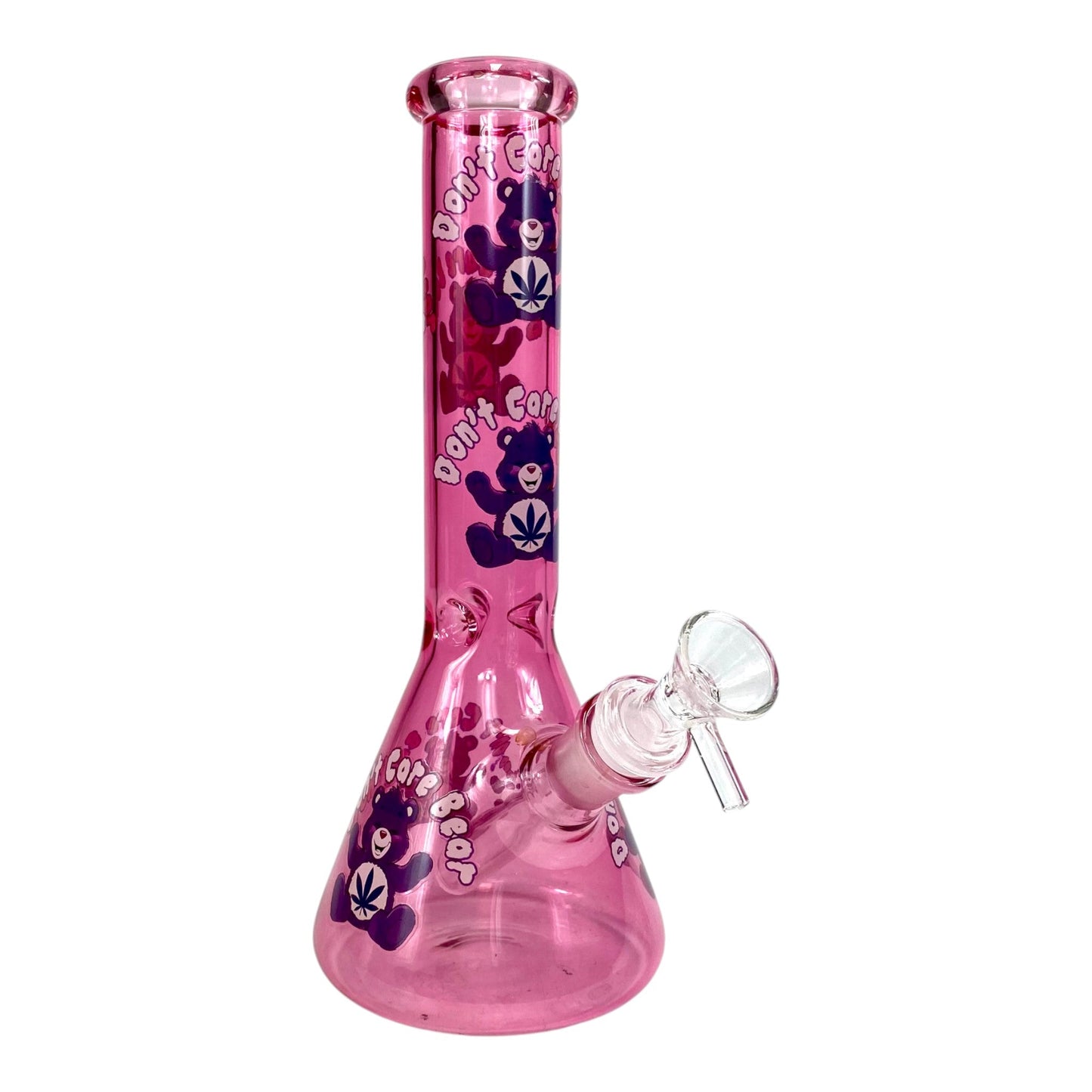 Don't Care Bear Beaker Bong 25cm Pink - The Bong Baron