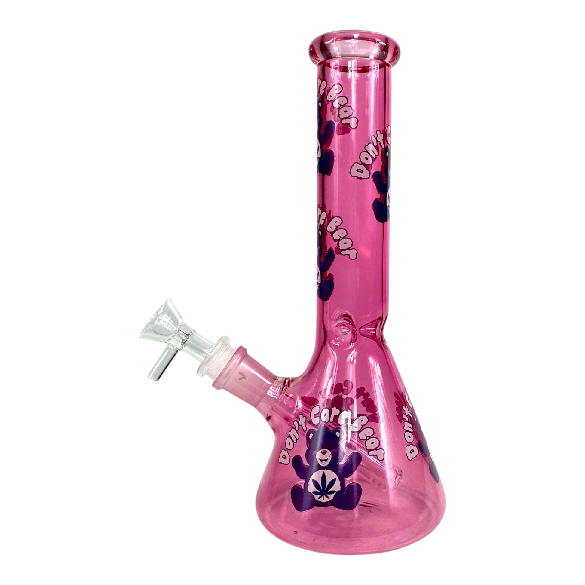 Don't Care Bear Beaker Bong 25cm Pink - The Bong Baron