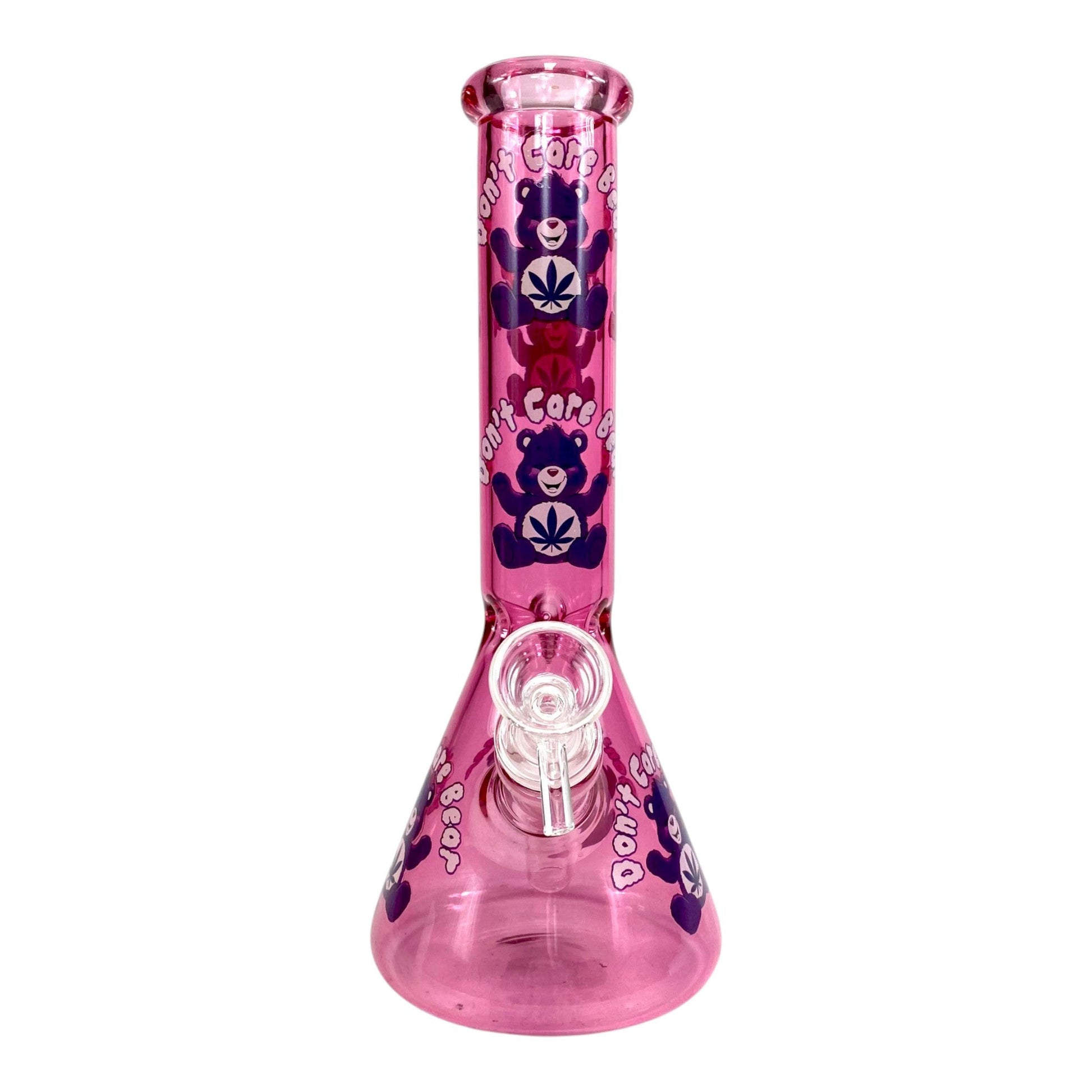 Don't Care Bear Beaker Bong 25cm Pink - The Bong Baron