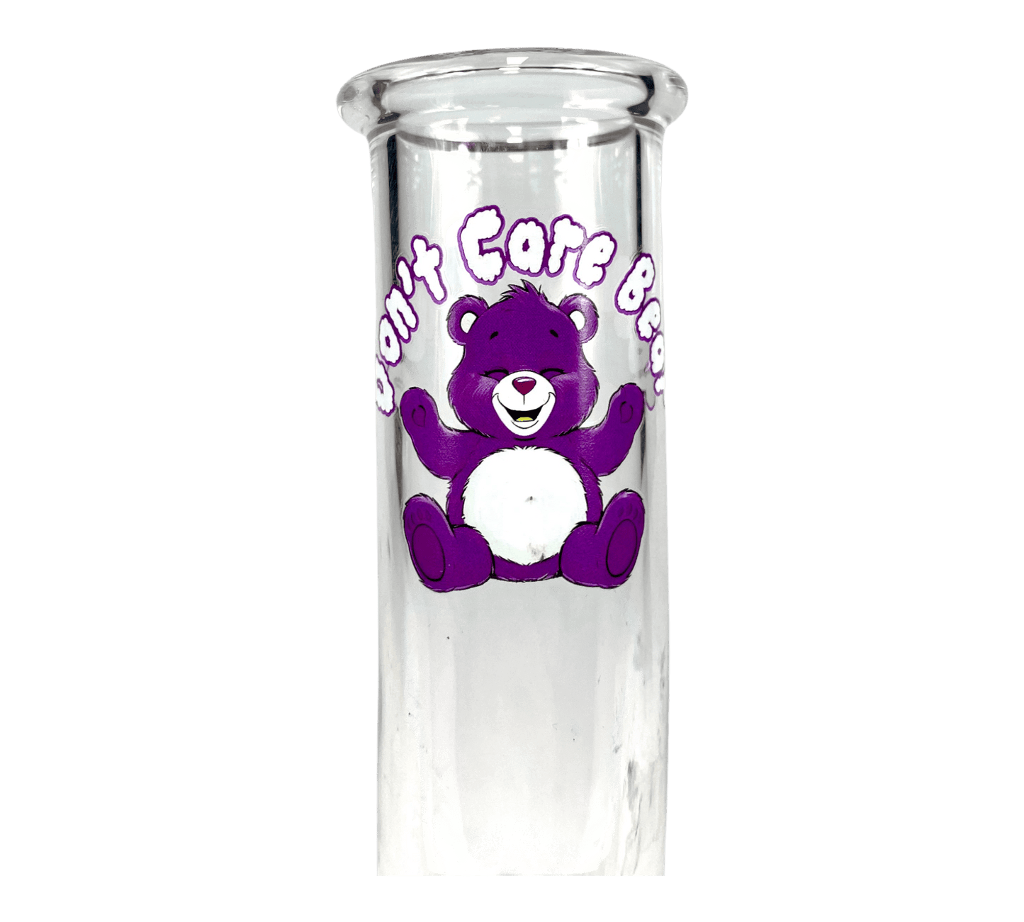 Don't Care Bear Bubble Bong 25cm Purple - The Bong Baron