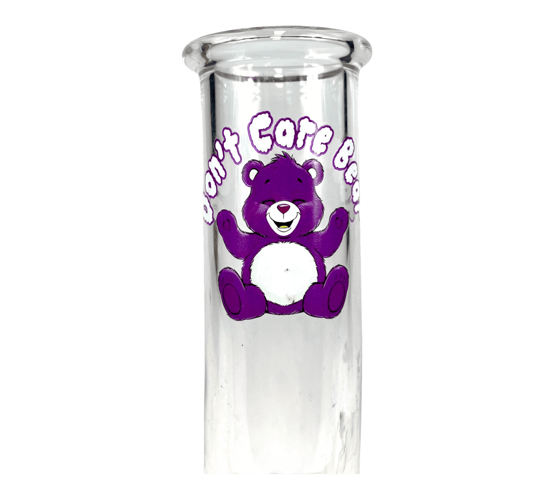 Don't Care Bear Bubble Bong 25cm Purple - The Bong Baron