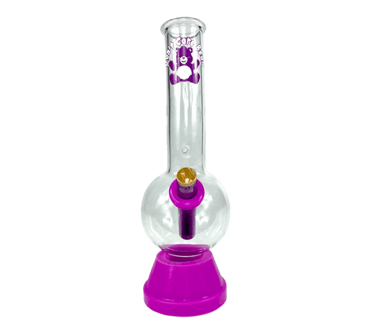 Don't Care Bear Bubble Bong 25cm Purple - The Bong Baron