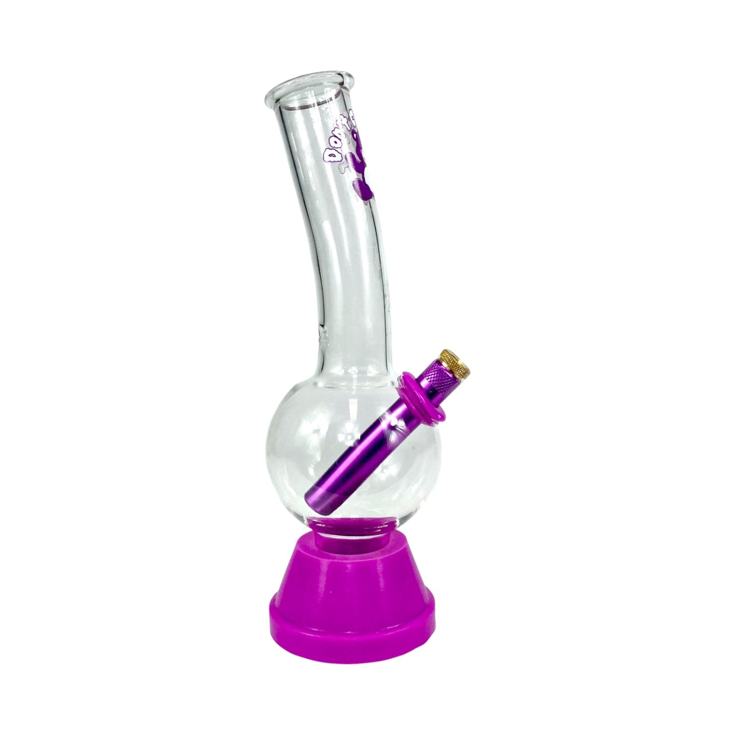 Don't Care Bear Bubble Bong 25cm Purple - The Bong Baron