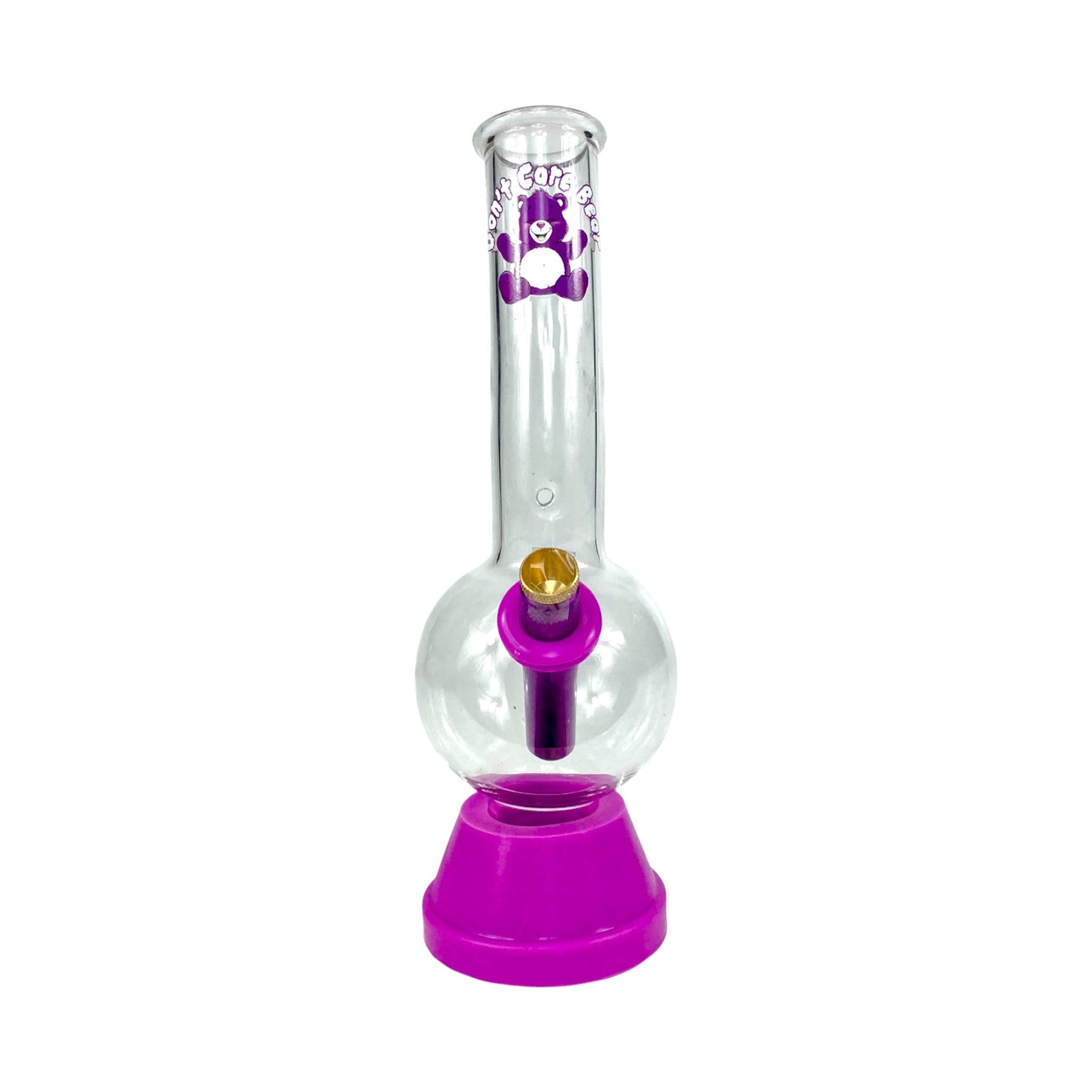 Don't Care Bear Bubble Bong 25cm Purple - The Bong Baron