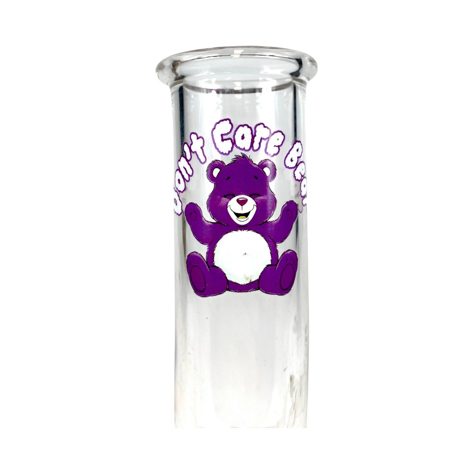 Don't Care Bear Bubble Bong 25cm Purple - The Bong Baron