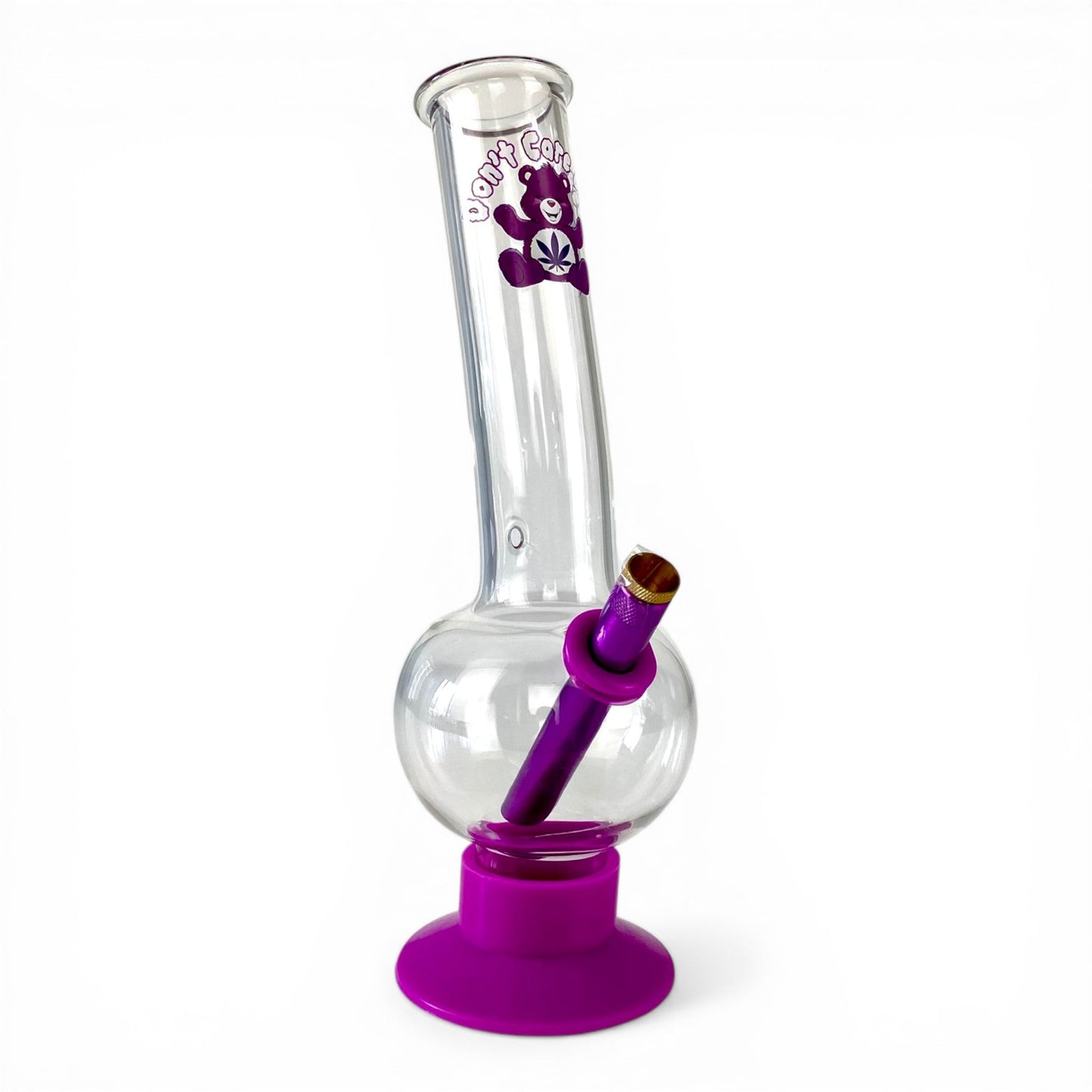 Don't Care Bear Bubble Bong 30cm Purple - The Bong Baron