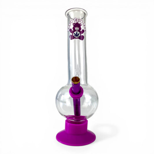 Don't Care Bear Bubble Bong 30cm Purple - The Bong Baron