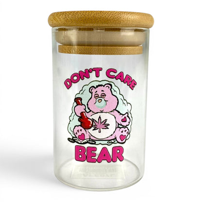 Don't Care Bear Storage Jar with Bamboo Lid 9cm - The Bong Baron