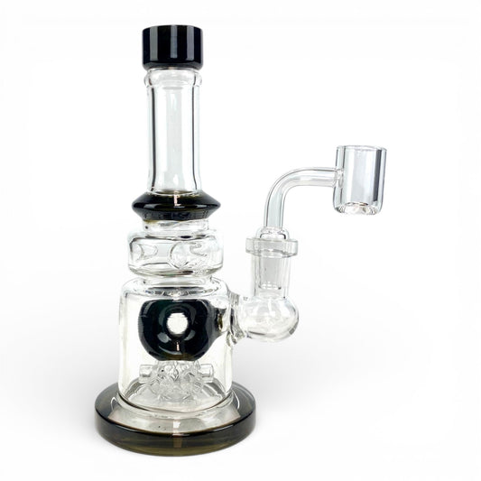Donut Perc Bong and Dab Rig 17cm Black - The Bong Baron