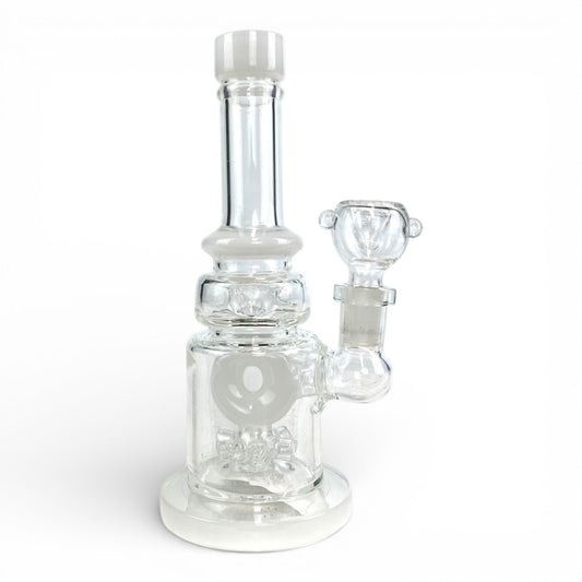Donut Perc Bong and Dab Rig 17cm White - The Bong Baron