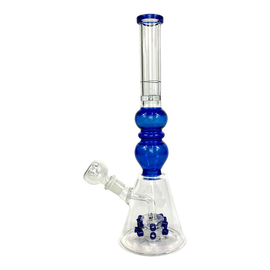 Dual Spikey Perc Beaker Bong 35cm Blue - The Bong Baron