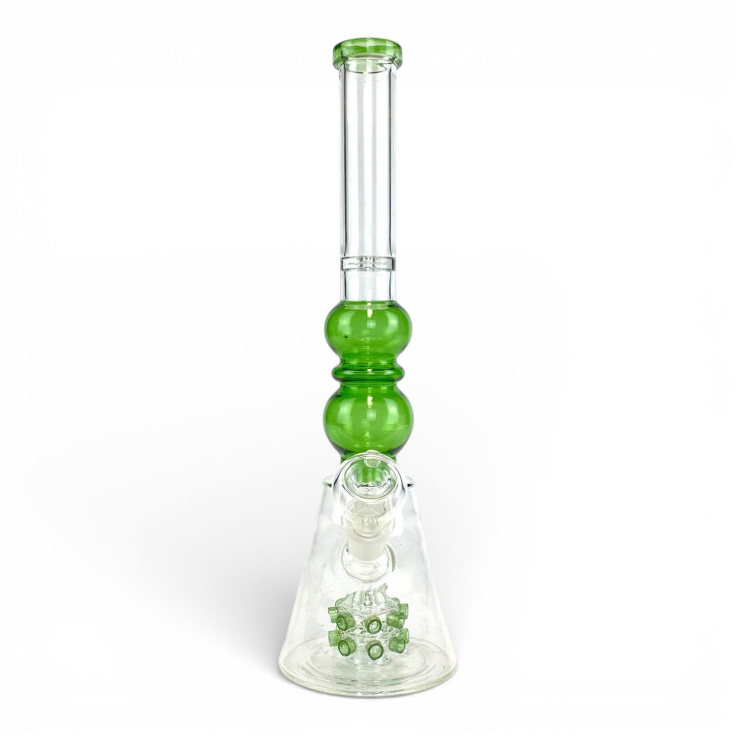 Dual Spikey Perc Bong 35cm Green - The Bong Baron