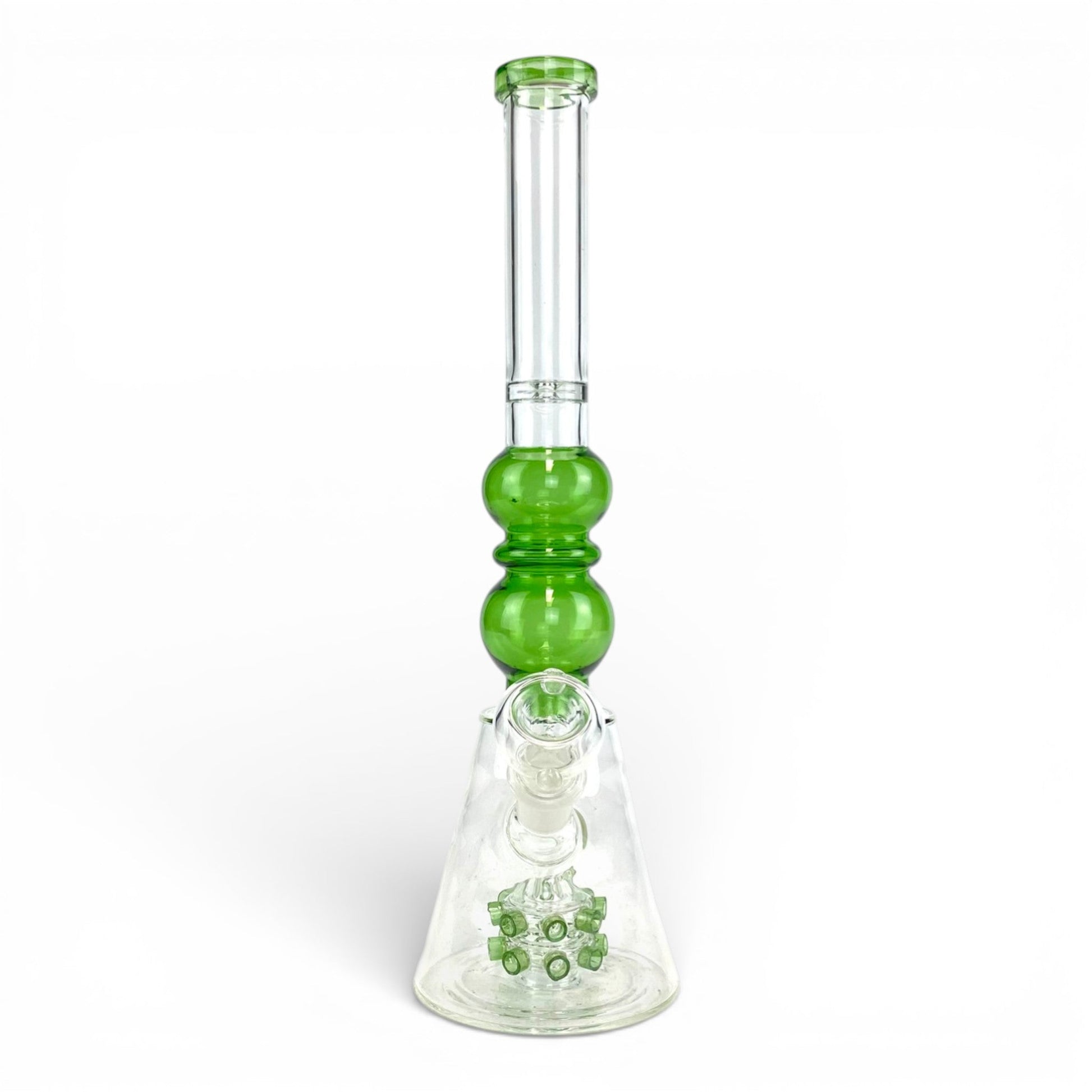 Dual Spikey Perc Bong 35cm Green - The Bong Baron