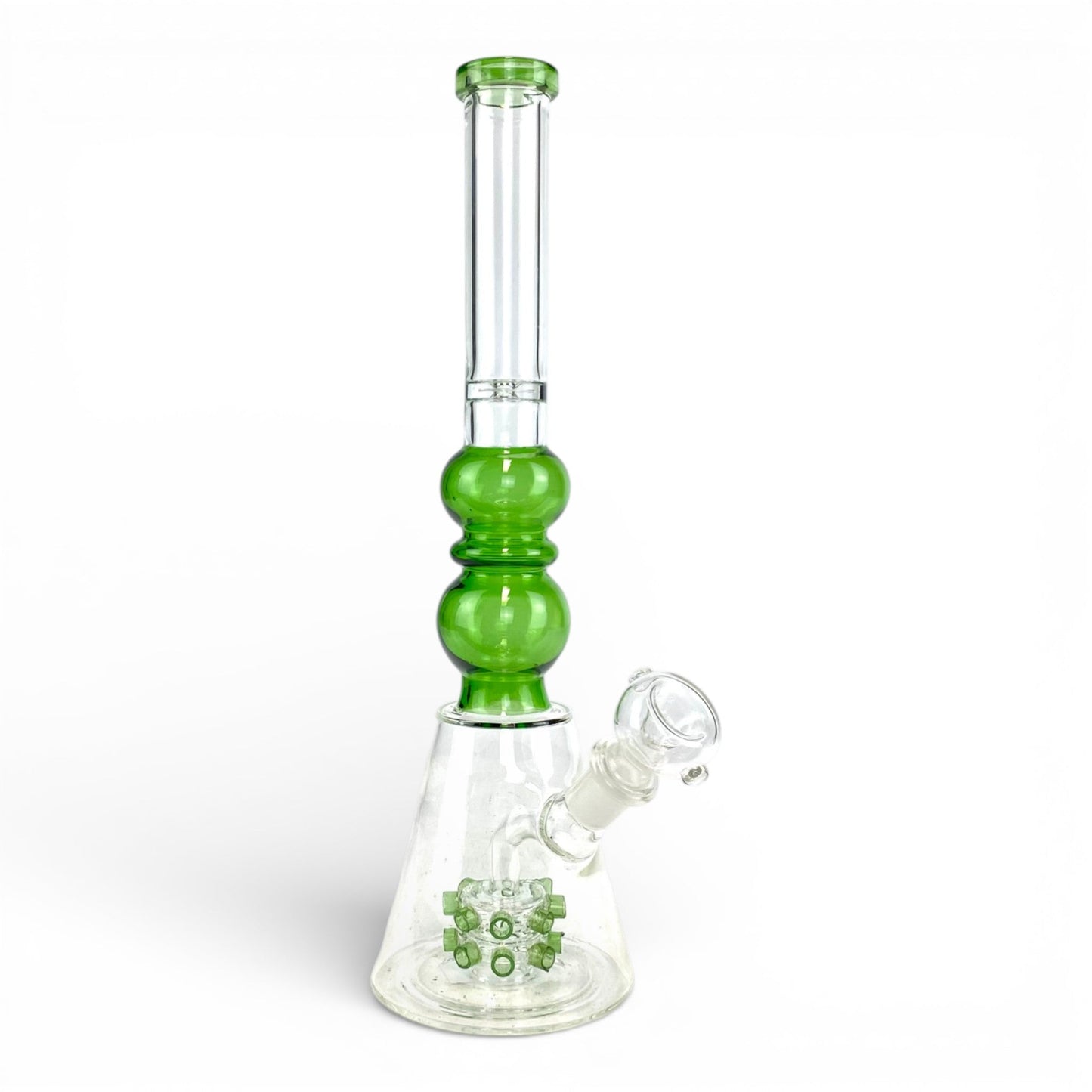 Dual Spikey Perc Bong 35cm Green - The Bong Baron