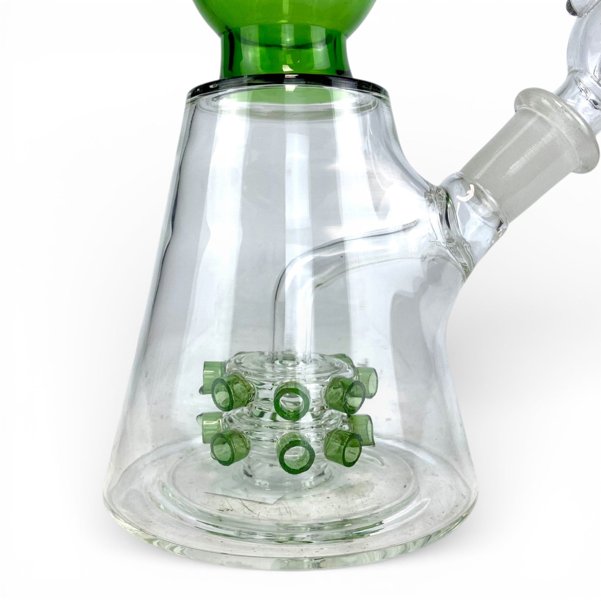 Dual Spikey Perc Bong 35cm Green - The Bong Baron