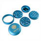 Elite Club Adjustable Herb Grinder 63mm Blue – Fine & Coarse Plates - The Bong Baron