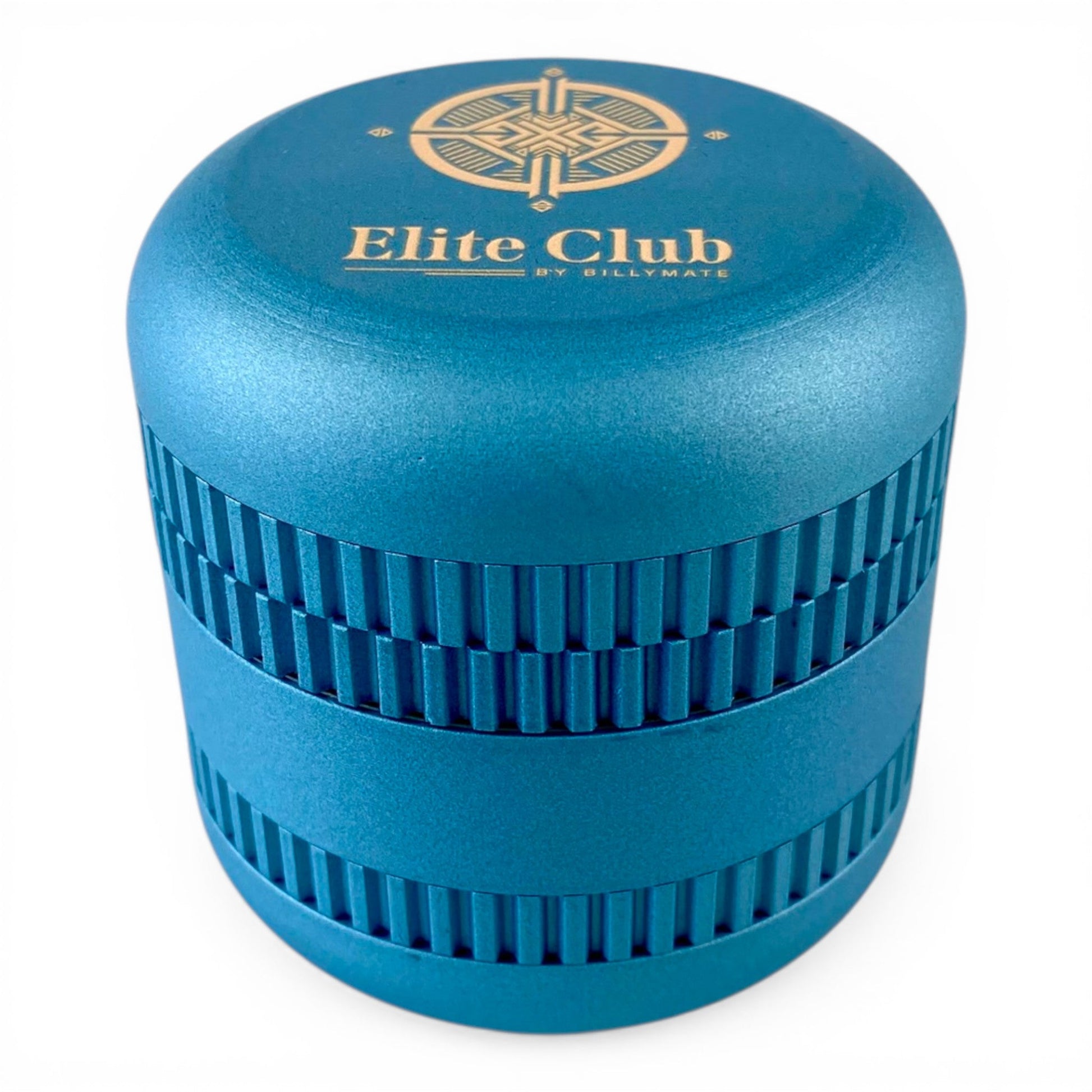 Elite Club Adjustable Herb Grinder 63mm Blue – Fine & Coarse Plates - The Bong Baron