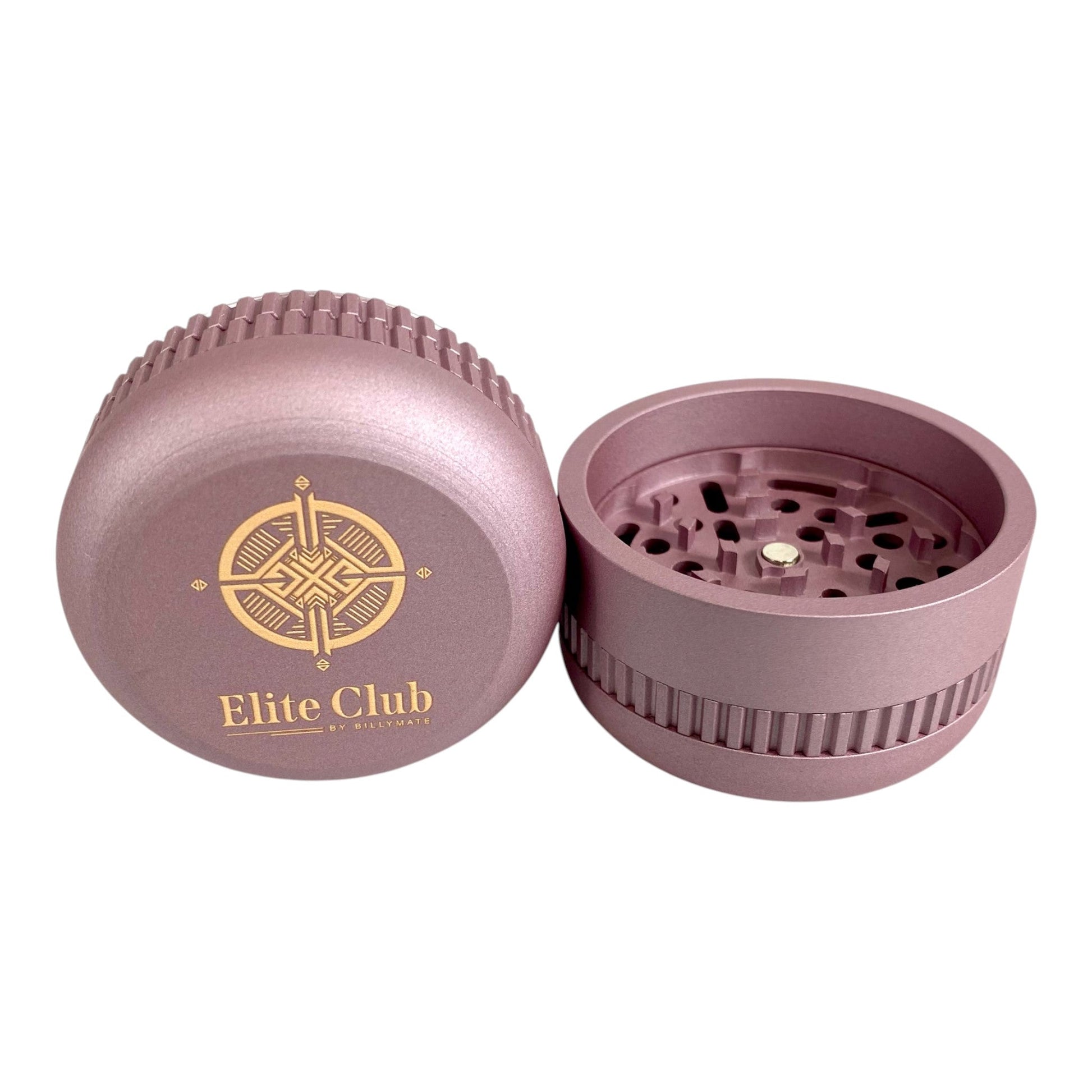 Elite Club Adjustable Herb Grinder 63mm Rose – Fine & Coarse Plates - The Bong Baron