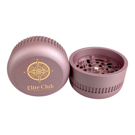 Elite Club Adjustable Herb Grinder 63mm Rose – Fine & Coarse Plates - The Bong Baron
