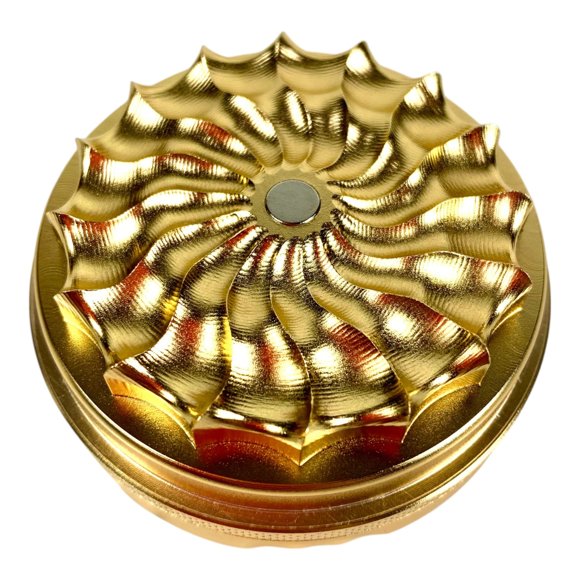 Elite Petal Tooth Grinder 63mm Gold - The Bong Baron